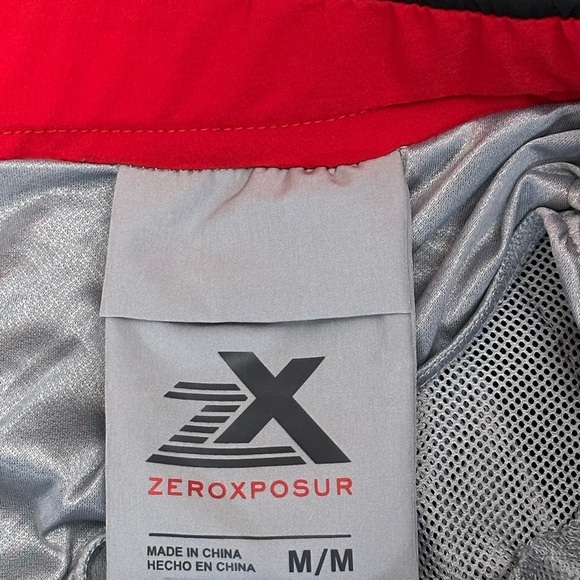 Men's Zeroxposur Medium Swim Drawstring Shorts Trunks Hybrid Black Elastic Waist - Picture 8 of 10